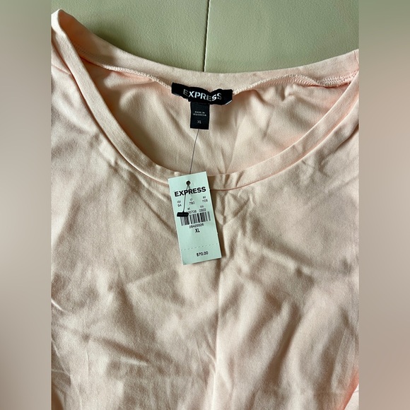 Express Tie-Front T-Shirt Dress in blended luxurious cotton in light pink color - Picture 10 of 10
